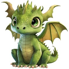 Sticker decorativ, Dragon, Verde, 62 cm, 1262STK-3