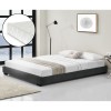 Corium&reg; Pat tapitat modern Bon cu saltea, 214 x 186 x 20,5 cm, MDF/imitatie piele/furnir/plastic/poliester, negru, pentru doua persoane HausGarden Lei, [Corium]