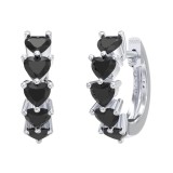 Cumpara ieftin Cercei rotunzi argint 925, JW1799, model cu zirconiu negru, placati cu rodiu