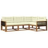 vidaXL Set de canapele de exterior cu pernă 4 pcs Natural și Crem 3382523