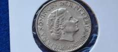 OLANDA 1 GULDEN 1957 XF argint