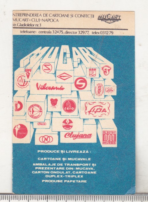 bnk cld Calendar de buzunar 1982 - Mucart Cluj Napoca