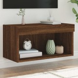 Comodă TV cu lumini LED, stejar maro, 60x30x30 cm