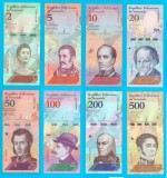 Venezuela Set Complet 8x (p#101-108) 2+5+10+20+50+100+200+500 Bolivares Soberano 2018 UNC