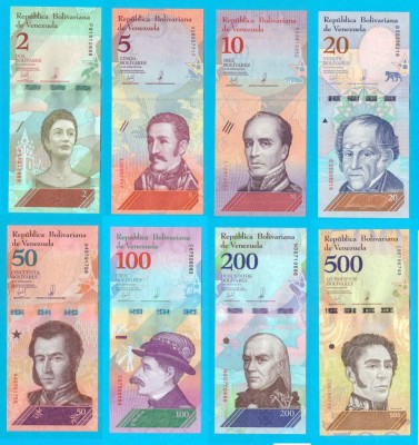Venezuela Set Complet 8x (p#101-108) 2+5+10+20+50+100+200+500 Bolivares Soberano 2018 UNC foto