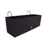 Jardiniera decorativa, suport metalic, imitatie ratan, maro, 58x18x19.5 cm, Rato Case W Old, Prosperplast