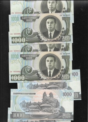 Coreea de Nord 1000 1.000 won 2006 unc pret pe bucata foto