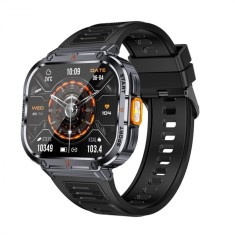 Smartwatch iSEN NX23 Negru, 2.0 HD, HRV, ECG, Functii Sanatate, Functii sport, Bluetooth Call, Control muzica, Flashlight, 400 mAh, Compatibil iOS And