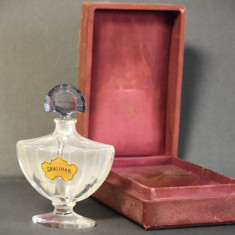 Sticla veche parfum Shalimar Guerlain cristal Baccarat - cutie originala c.1920