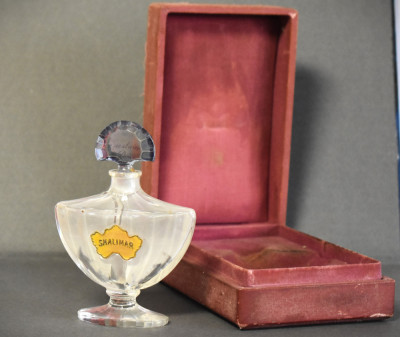 Sticla veche parfum Shalimar Guerlain cristal Baccarat - cutie originala c.1920 foto