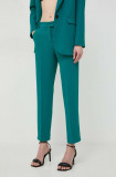 MAX&amp;Co. pantaloni femei, culoarea verde, drept, high waist 2416130000000, Max&amp;Co.