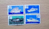 Lot 4 Timbre Romania 1961 Marina Commerciala Cargoul Galati Dobrogea Hidrobuzul Tomis Stampilate - RO1