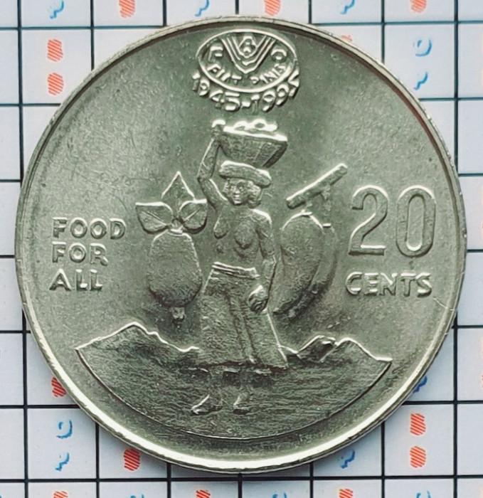 Solomon 20 cents 1995 UNC tiraj 20.000 - FAO - km 82 - A015