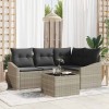 VidaXL Set de canapele pentru grădină 5 pcs Gri deschis Rattan poli 3346712