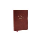 The Open Bible: Read and Discover the Bible for Yourself (NKJV Brown Leathersoft, Red Letter, Comfort Print)
