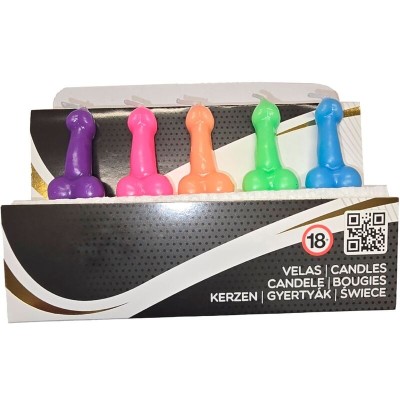 Set 5 Lum&amp;acirc;nări Colorate &amp;icirc;n Formă de Penis &amp;ndash; DIABLO PICANTE &amp;ndash; Petreceri, Distracție, Cadou Amuzant foto
