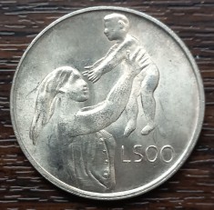 (A747) MONEDA DIN ARGINT SAN MARINO - 500 LIRE 1972, SERIA MATERNITATEA