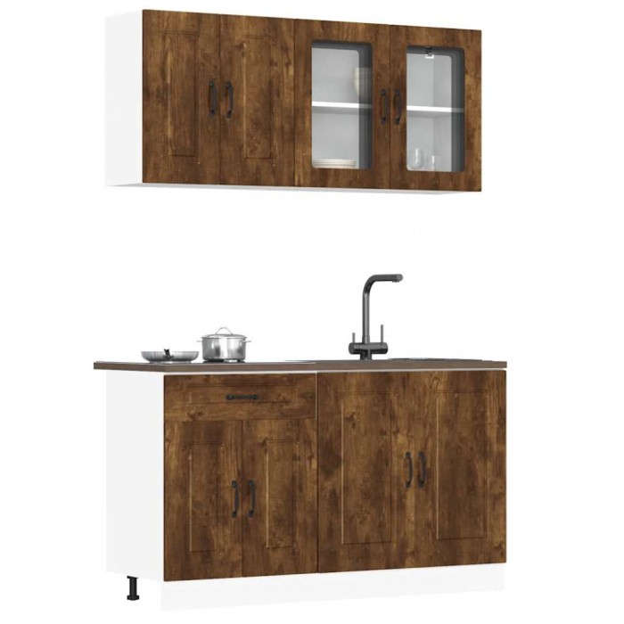 Set dulap de bucătărie din 4 piese &bdquo;Kalmar&rdquo; stejar afumat Lemn