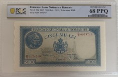5000 lei Dec 1945 PCGS68 UNC top pop bancnota gradata