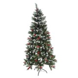 Brad artificial decorat sectionat pentru perete/ colt de craciun verde, 1.80 m inaltime, diametru inferior 95 cm, interior/ exterior, Oem