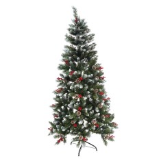 Brad artificial decorat sectionat pentru perete/ colt de craciun verde, 1.80 m inaltime, diametru inferior 95 cm, interior/ exterior