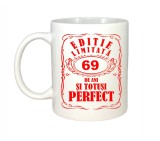 Cana alba personalizata, Editie Limitata 69 ani, INOVATIX&reg;. 330ml, Oem
