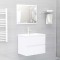 vidaXL Set mobilier de baie, 2 piese, alb, PAL 804872