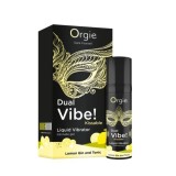 Orgasme puternice - Orgie Vibrator Dual Gel Intim cu Efect Vibrator Aroma Cocktail Gin Tonic cu Lamaie 15ml Poate fi Lins