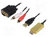 Cablu HDMI - VGA, D-Sub 15pin HD mufa, HDMI mufa, RCA mufa x2, USB A mufa, 2m, negru, LOGILINK - CV0052A
