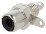 Conector RCA soclu mamă drept aluminiu nichelat KEYSTONE 576 pentru lipire