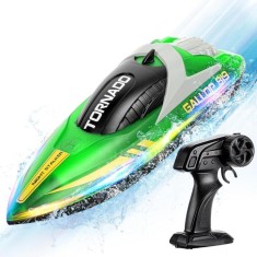 Barca cu telecomanda iUni HJ819, RC High-Speed Boat, Viteza 15 km/h, 2.4GHz, Verde