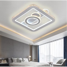 Lustra LED 70W, diamante + patrate, lumina calda/rece/neutra