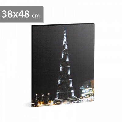 FAMILY POUND - Tablou cu LED - &amp;quot;Burj Kalifa&amp;quot;, 2 x AA, 38 x 48 cm foto