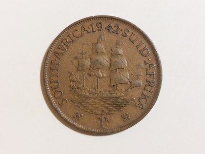 1 penny 1942 Africa de sud, moneda foto