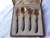 Argint SET TACAMURI PESTE 1900 FRANTA in cutie ORIGINALA marcaj MINERVA splendid