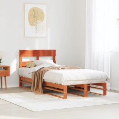 vidaXL Cadru pat fără saltea, maro ceruit, 75x190 cm, lemn masiv pin 850820