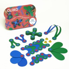 Clixo&reg; joc magnetic de construit - Crew Albastru &amp; Verde (30 piese) PlayLearn Toys