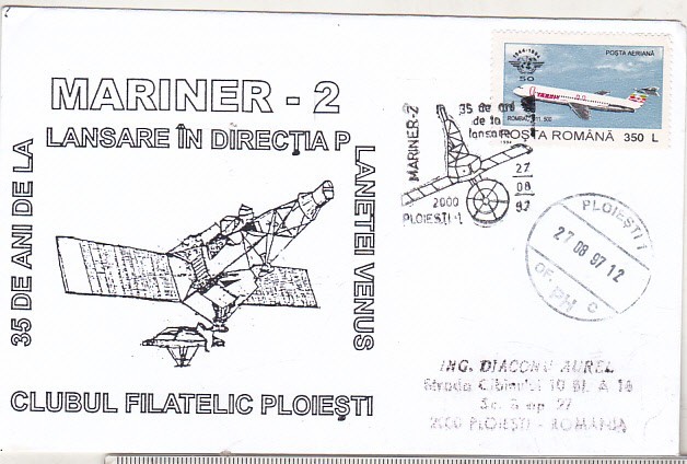 bnk fil Plic ocazional 35 ani de la lansarea Mariner-2 - Ploiesti 1997