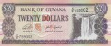 GUYANA █ bancnota █ 20 Dollars █ 2019 █ P30g █ semnatura 16 █ UNC █ necirculata