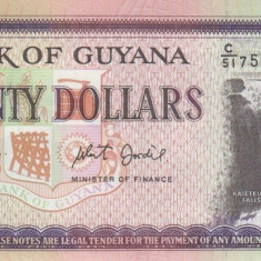 GUYANA █ bancnota █ 20 Dollars █ 2019 █ P30g █ semnatura 16 █ UNC █ necirculata