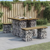 Banca Gradina vidaXL Gabion Lemn Pin Impregnat 100x102x72cm Maro Rustic Exterior