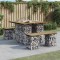 vidaXL Bancă grădină, design gabion, 100x102x72 cm, lemn pin impregnat 834370