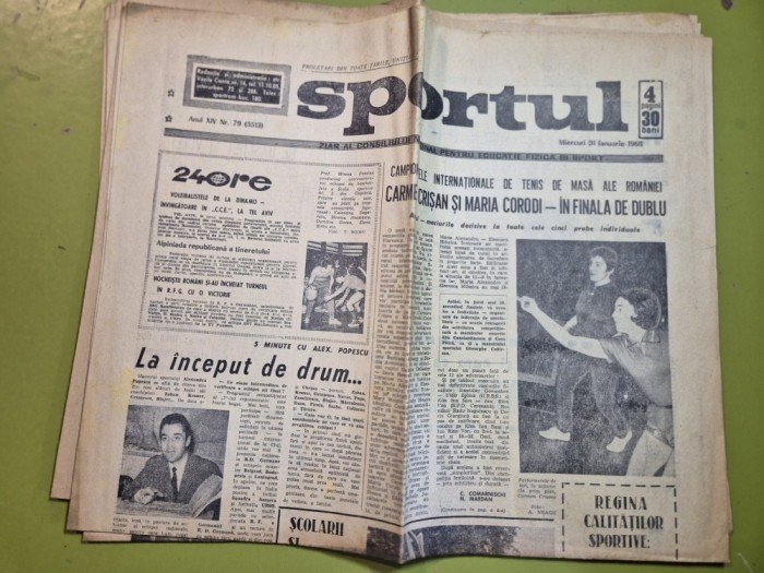 ziarul sportul 31 ianuarie 1968 - articol echipa de fotbal rapid bucuresti