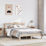 Cumpara ieftin Cadru de pat cu tăblie, 120x200 cm, lemn masiv de pin
