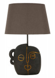 Cumpara ieftin Lampa de masa Tribal -A, Mauro Ferretti, 1x E27, 40W, 30.5x46 cm, polirasina/fier/textil, maro/auriu