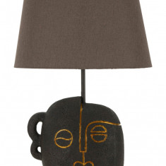 Lampa de masa Tribal -A, Mauro Ferretti, 1x E27, 40W, 30.5x46 cm, polirasina/fier/textil, maro/auriu