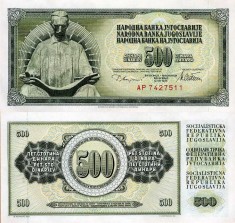 IUGOSLAVIA 500 dinara 1978 UNC!!! foto