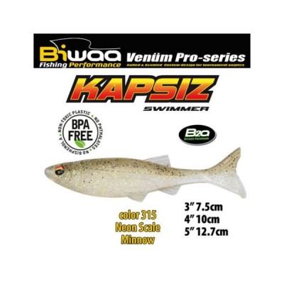 Shad Biwaa Kapsiz 10cm, culoare 315 Neon Scale Minnow foto