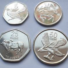 Set 4 monede 5, 10, 25 ,50 thebe 2013 Botswana, unc, km#31-34