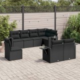 Cumpara ieftin Gossi set mobilier de gradina cu perne, 8 piese, negru, poliratan